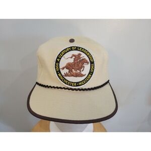 Vtg‎ Winchester Western Cap A Century of Leadership 1966 Trucker Hat Tan Brown